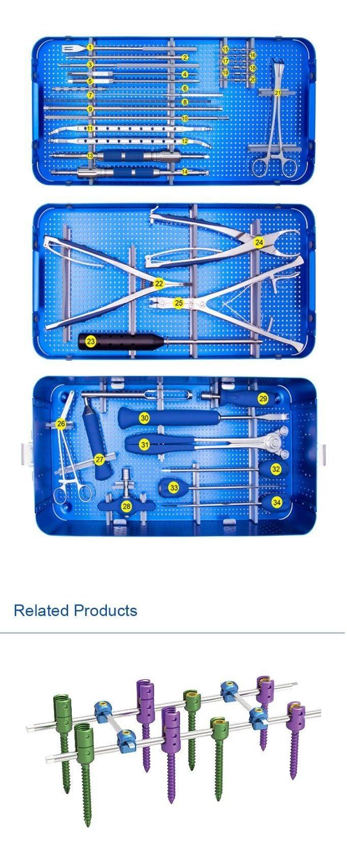 Orthopedic Surgical Instruments 6.0mm System Spinal Pedicle Screw System Instrument Set