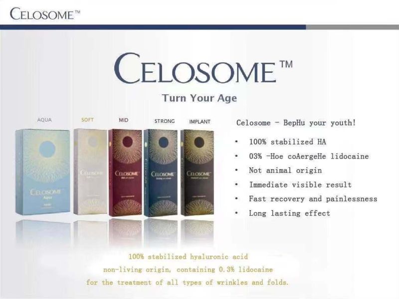 Celosome Acido Hialuronico Hyafiller Fillers Hyaluronic Acid 100% Pure Rell Facial 1 Ml Syringes Injections