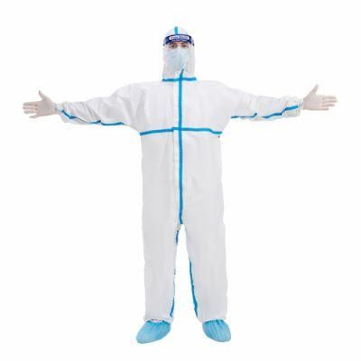 CE, ISO13485, ISO9001, En 14683: 2019 Microporous Protective Ppes Suit Disposable Coverall