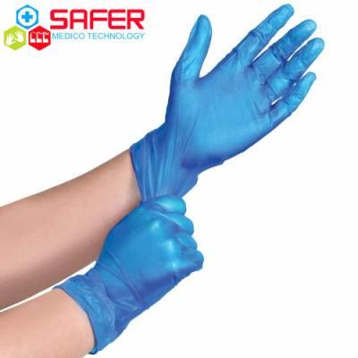Glove Manufacturer Blue Vinyl Examination Disposable PVC Gloves for Household