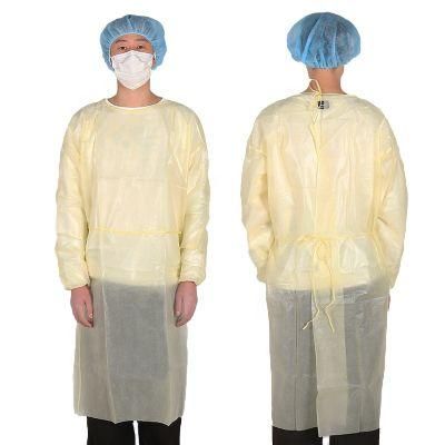 Isposable Non Woven Isolation Gown PP PP+PE SMS Green White Blue Yellow