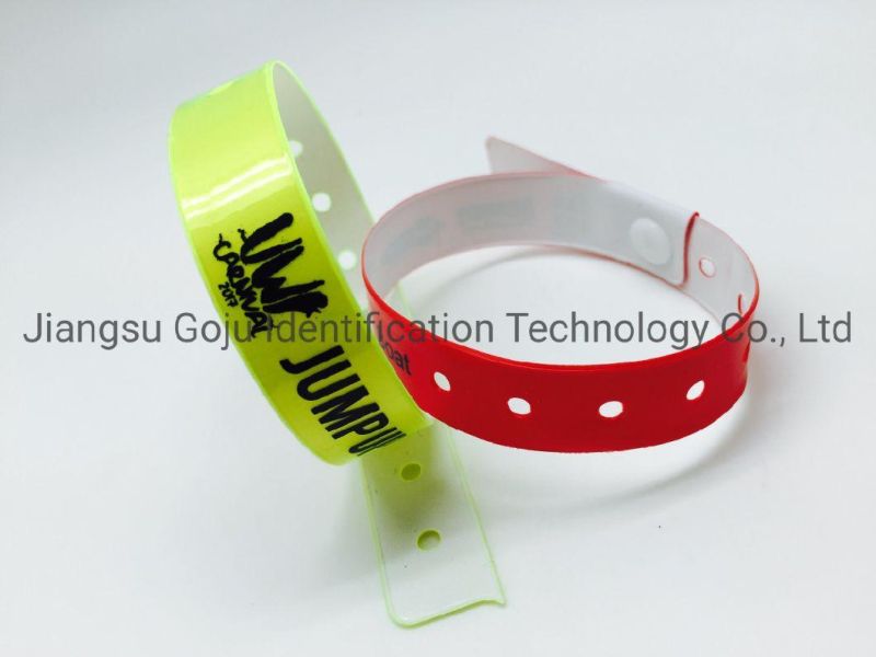 20mm Wide Face Wristbands Vinyl Bracelet Waterproof Wristbands