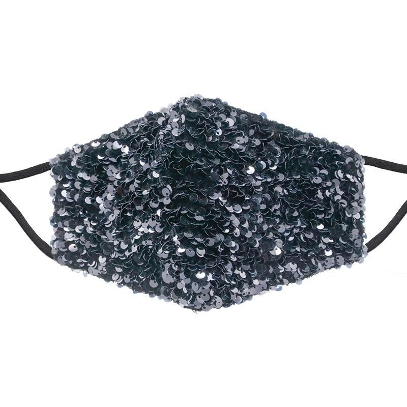 Custom Black Protective Reusable Face Masking Without Filtering Diamond Crystal Bling Rhinestone Face Masking for Party