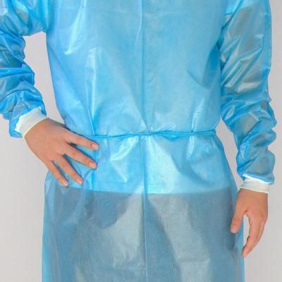 Hospital Disposable Medical Surgical Isolation Gown SMS PP PE Non Woven Isolation Gown