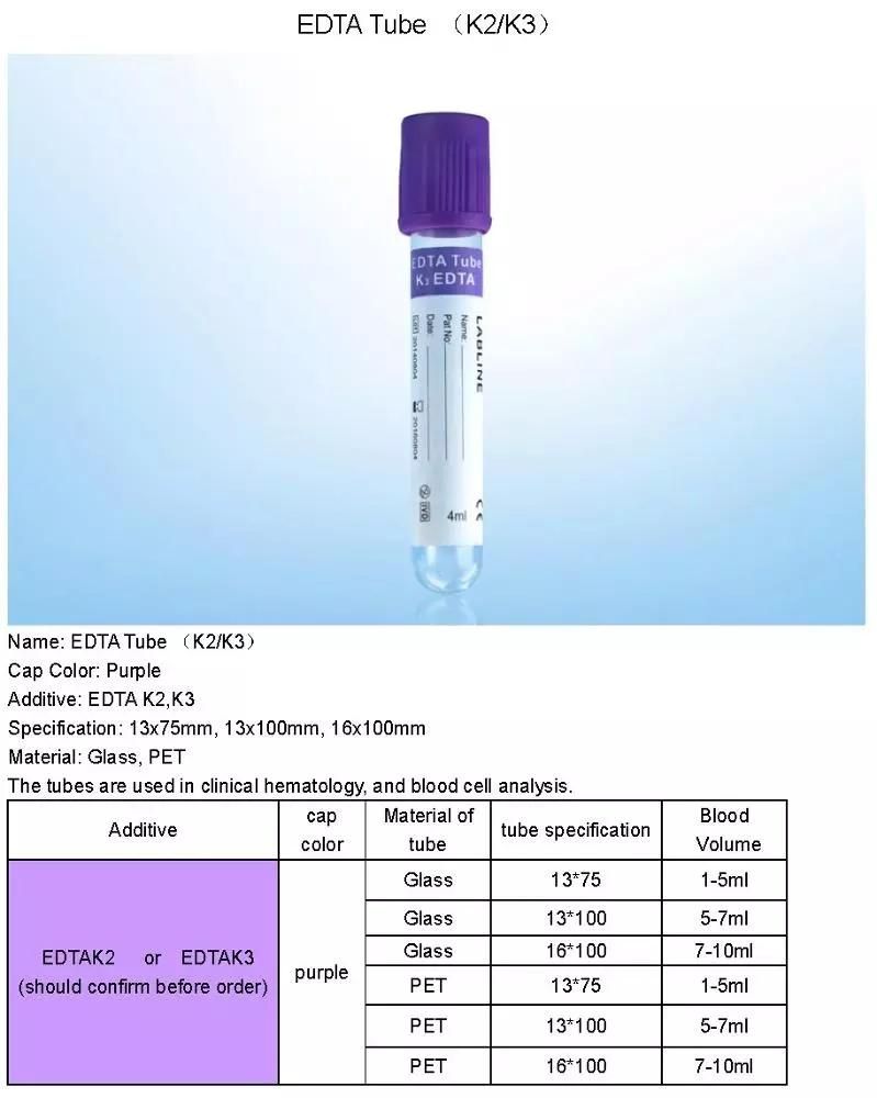 Vacuum Blood Collection Plain Tube CE Approved