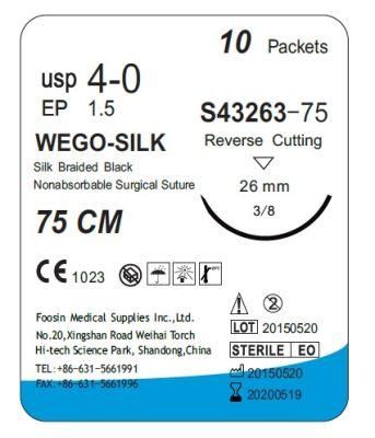 Black Surgical Sutures Made by Silk