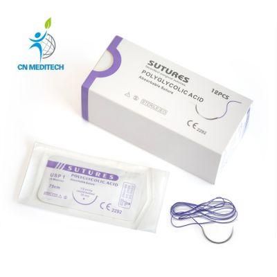 Surgical Absorbable Polyglycolic Acid PGA Suture with Needle