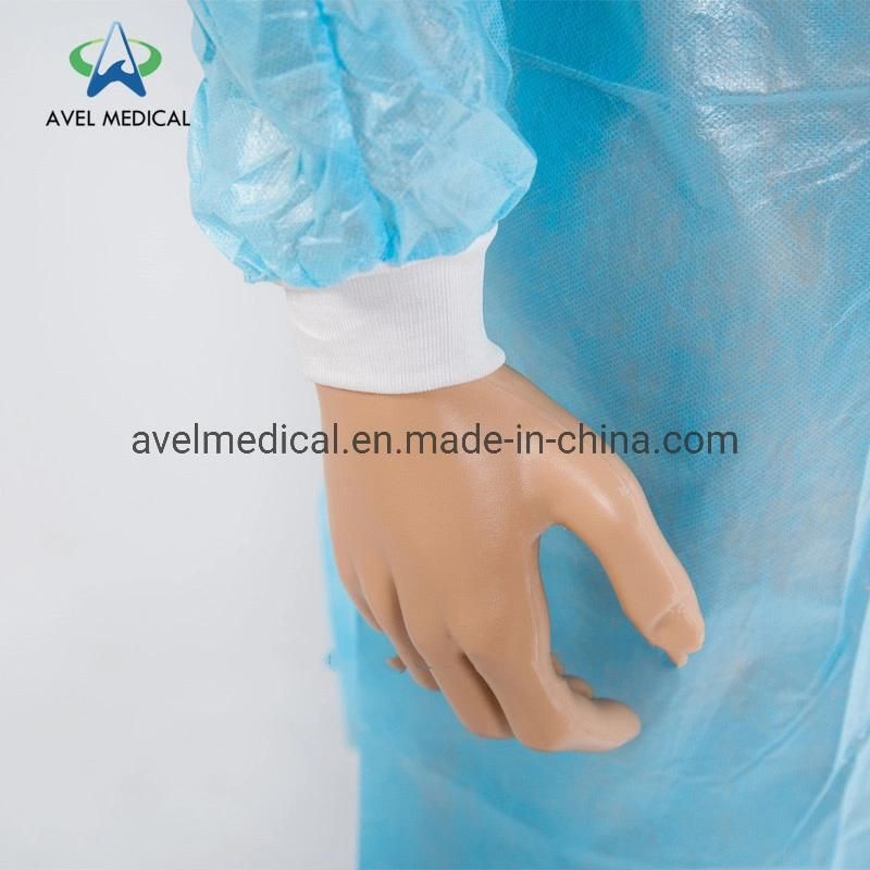Disposable Sterile Nonwoven SMS Surgical Gown with Knit Cuff
