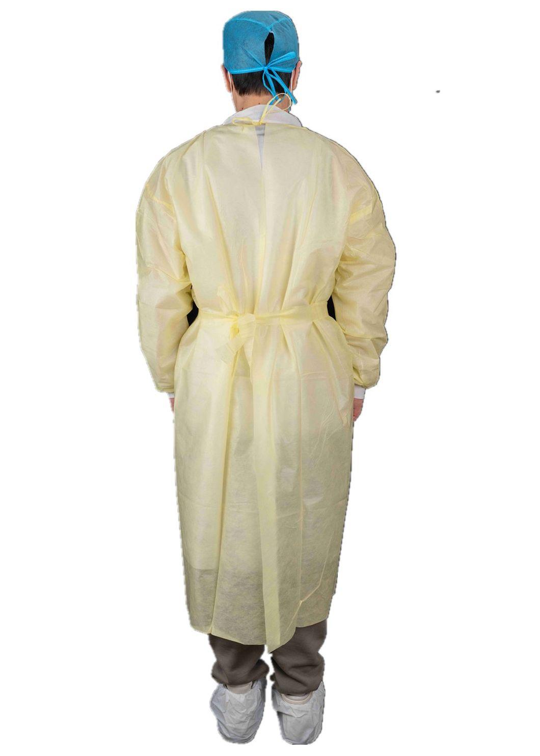 Disposable Good Protective Isolation Gown with Knitted Wrist by SMS Material for Prevent Bacterial and Splash