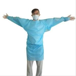 Waterproof CPE Gown Disposable Blue CPE Isolation Gown