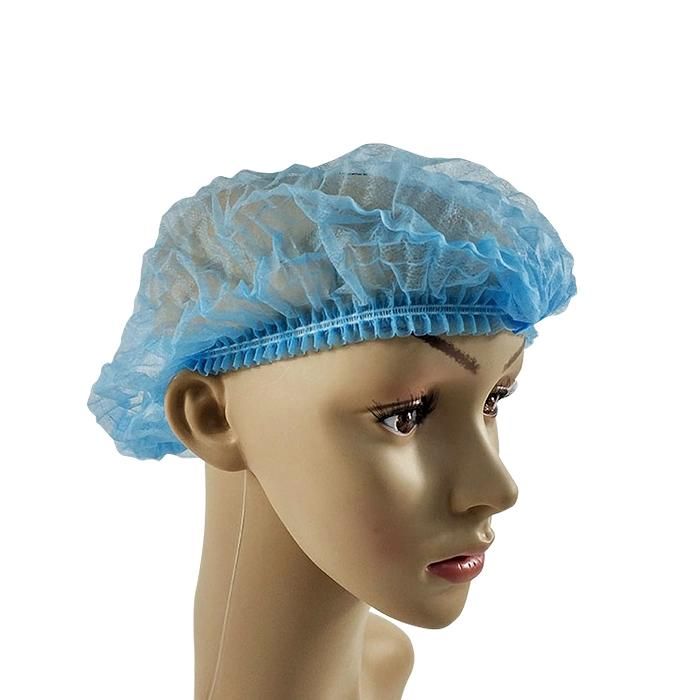 CE Certified Protection Hair Cover Food Processing Breathable Workshop Healthcare Non Woven Disposable Cap with Elastic Edge