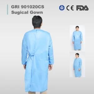 Disposable Operation Theatre Surgical Nonwoven SMS Gown with Knitted Cuff FDA Certification AAMI Level 2