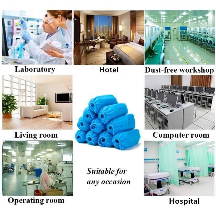 Bulk Production Hospital Clean Room CPE Half Laminated Anit-Ebola Hand Made Antiskid Indoor Shoe Covers