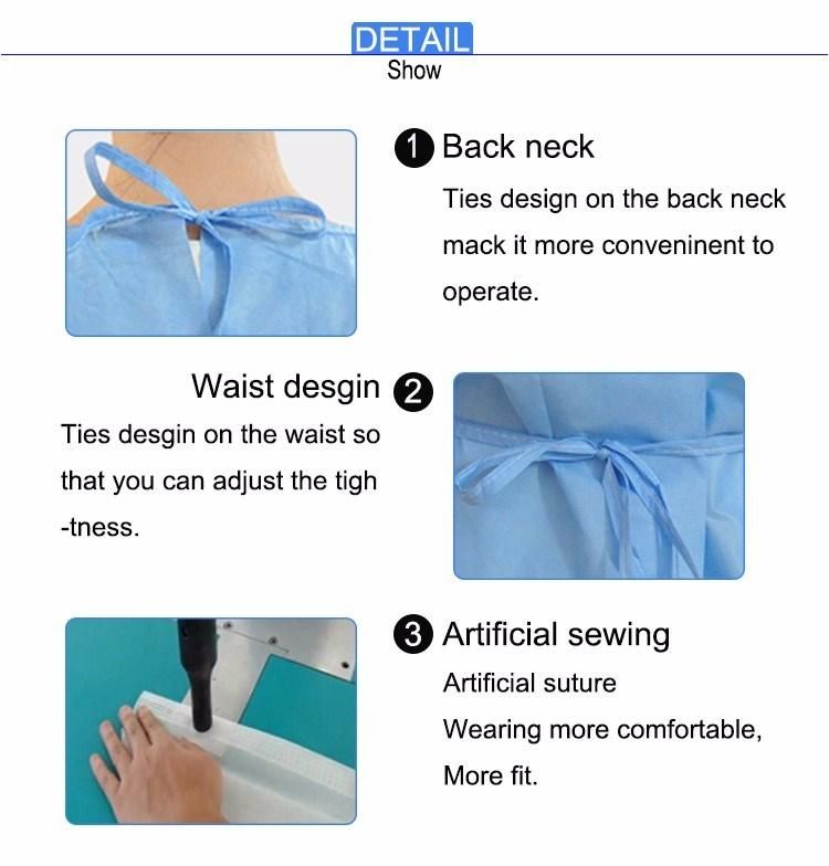 Ce ISO Approved Disposable PP Isolation Gown