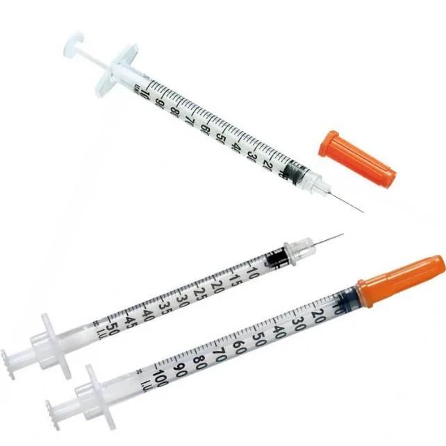 2 or 3 Parts Medical Disposable Sterile Insulin Safety Syringe with CE and ISO13485