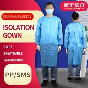 Disposable Eo Sterile Medical Reinforced Nonwoven Surgical Gown with Knitted Cuff