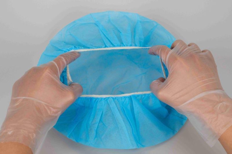 China Wholesale Non-Woven Bouffant Cap Disposable Medcial PP Round Head Cap with Single Elastic