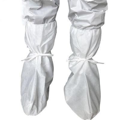 Mdr 2017/745 Disposable Shoe and Boot Covers Non-Woven White SMS Shoe Guards Supplier One Time Use Protective Foot Covers Overshoes with Strips