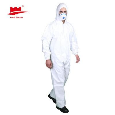 PP Non Woven SMS Microporous Hooded Protective Disposable Polypropylene Coveralls