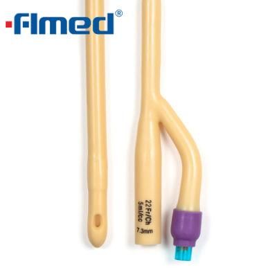 Foley Catheter Two-Way with Plastic Valve Silicone-Coated Latex