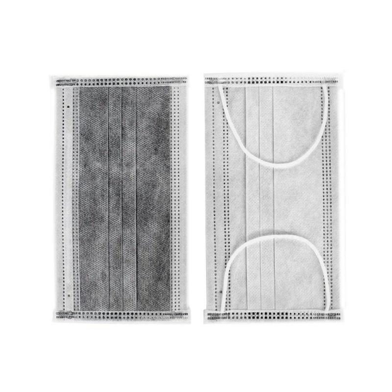 Disposable 4ply Face Mask High Disposable Carbon Non-Wovenface Mask in Stock Factory Hot Sale Active Carbon Fiber 17.5X9.5cm