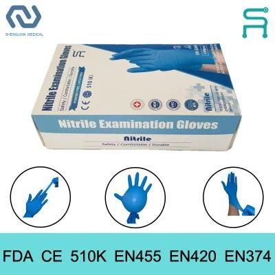 Powder Free Nitrile Gloves FDA CE Food Grade Disposable Nitrile Gloves