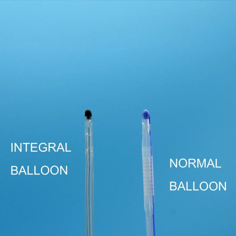 Round Tipped Urethral Use Integrated Flat Balloon Silicone Foley Catheter with Unibal Integral Balloon Technology