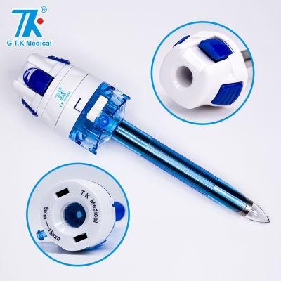 Auto-Locking Bladeless Optical Trocar with Stability Sleeve 5mm 10mm 12mm 15mm