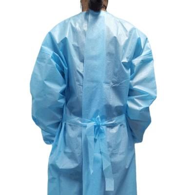 Snap Front Disposable Isolation Gown Green Waterproof PP PE Civil Sealing Tape for Isolation Gown