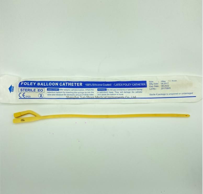 Foley Catheter Disposable Sterile 100% Silicone Coated Latex Foley Balloon Catheter