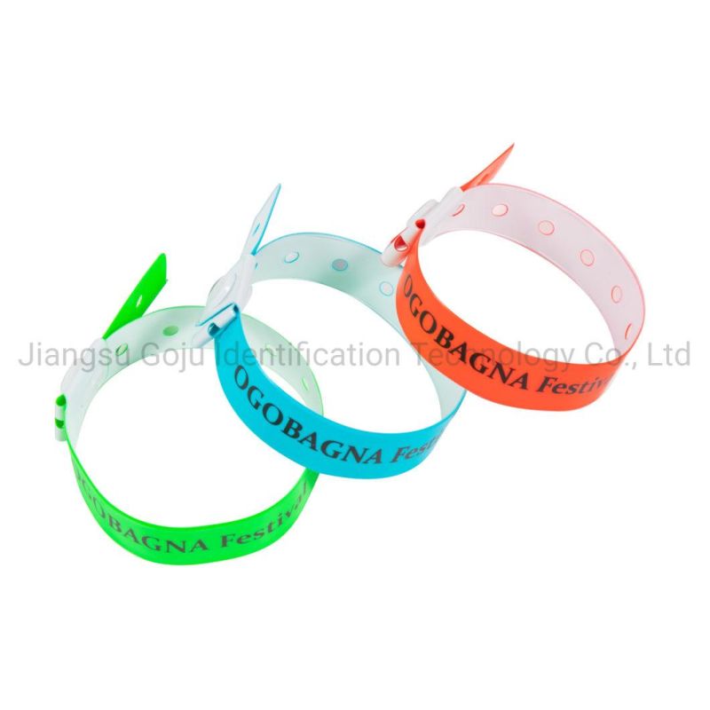 Goju Gj-8070 One-off Use L Shape Plastic Disposable Wristbands for Events