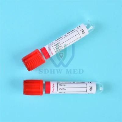 No Additive Vacuum Plain Blood Collection Tube with Red Cap