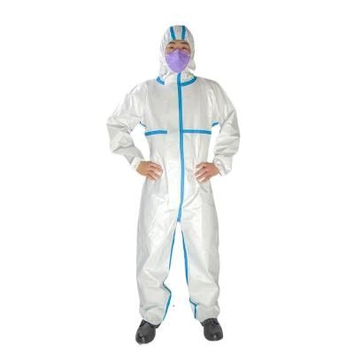 China Supply Safety Protective PPE SMS PP Type 5 6 Polypropylene Chemical Coverall