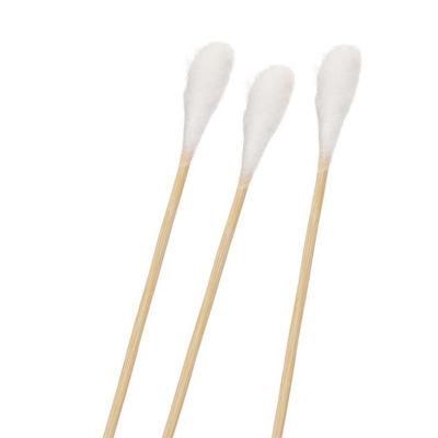 100% Pure Cotton Medical Single Tip Applicators 6 Inch Wooden Sterile Cotton Swabs with CE Certificates