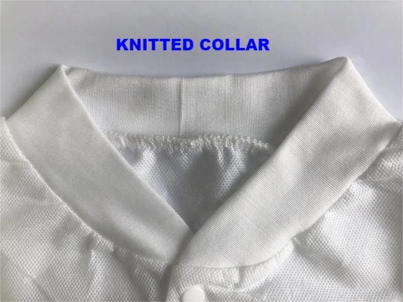 Factory Supplier Non Woven PP Coated PE Film Waterproof Lab Coat