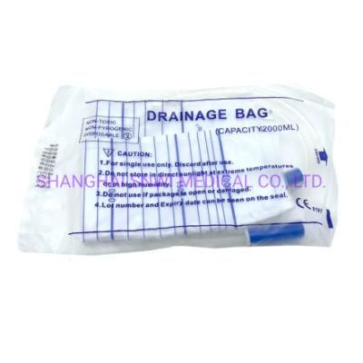 2000ml Disposable Medical Sterile Luxury Urinary Collection Drainage Urine Bag with T-Valve