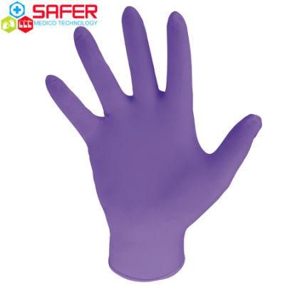 Medical Disposable Violet Nitrile Gloves with Powder Free Latex Free (FDA 510K)