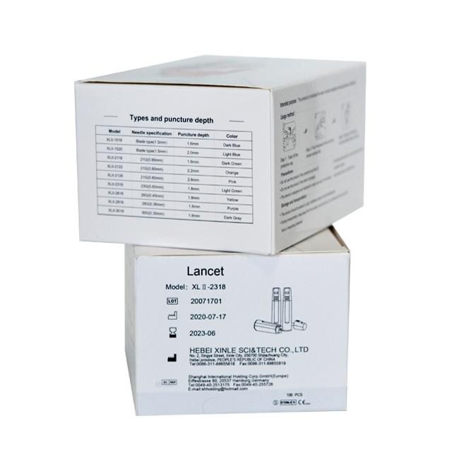 Medical Disposable Sterile Pressure Activated Safety Blood Collection Lancet Needle CE ISO