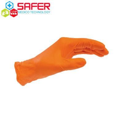 Disposable Glove Nitrile Food Orange Diamond Powder Free