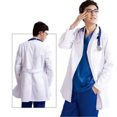 High Quality Hospital Uniforms White Lab Coat for Doctor and Nurse Scrub 60% Cotton 40% Polyester