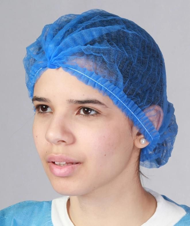 Disposable Non Woven PP Mob Cap 21" Blue