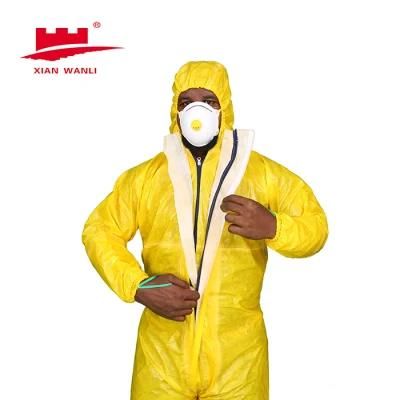 CE Certified Type 3/4/5/6 PE Coated Coverall Hazmat Suit