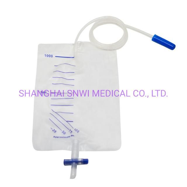 2000ml Economic Luxury Urinary Drainage Bag Urine Collection Bag Urine Collector Disposable Urine Bag T Valve Pull Push Valve