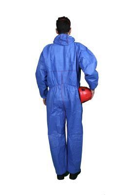 Type 5 6 Nonwoven SMS Flame Retardant Disposable Coveralls Stitched Seams