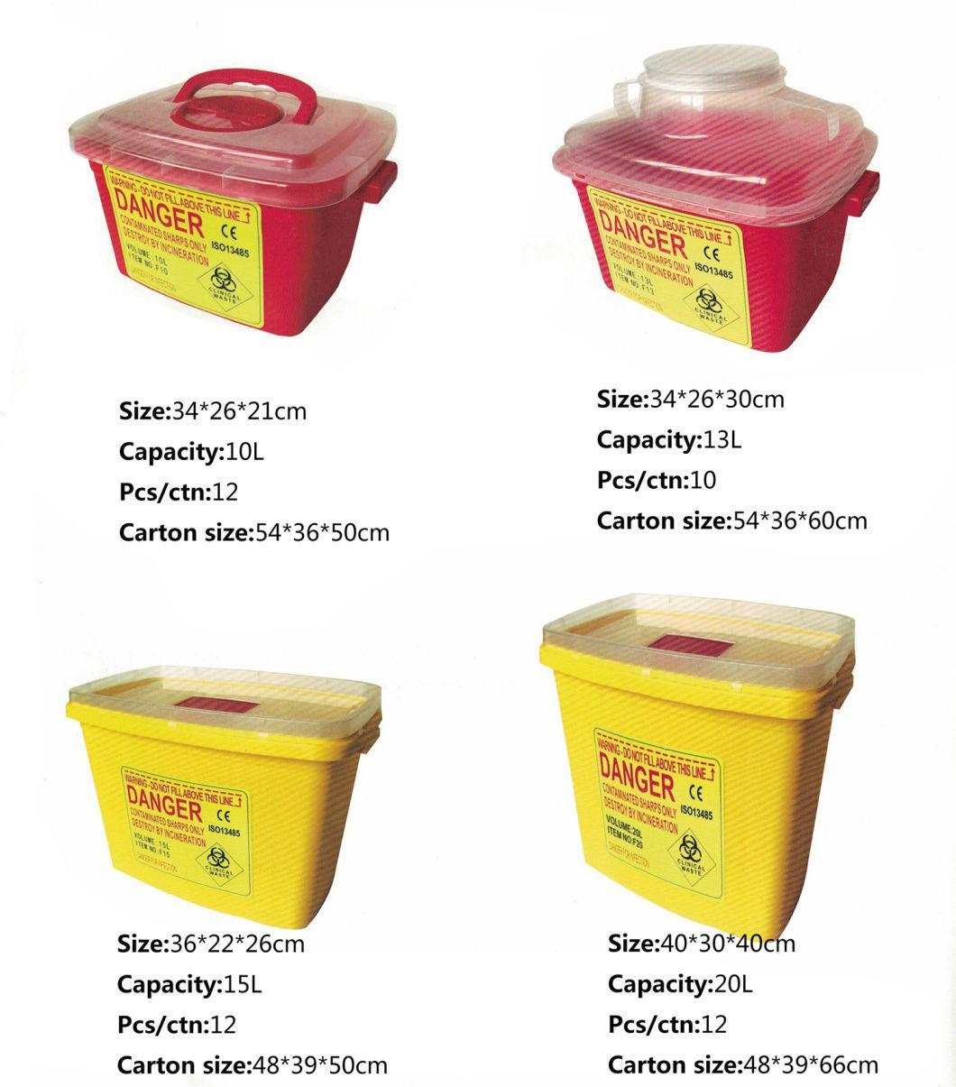 PP Plastic Safety Box Biohazard Needle Sharps Disposal Syringe Container Bin with Handle