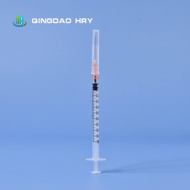 1ml Disposable Syringe Luer Slip with Needle & Safety Needle Professional Manufacture with FDA 510K CE&ISO Improved for Vaccine Stock Products