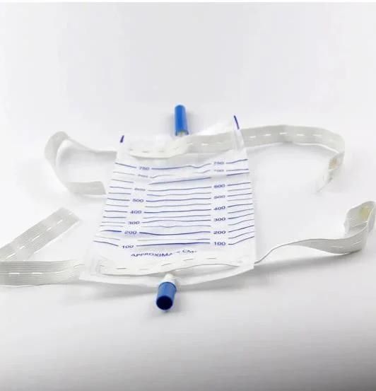 Medical Disposable Collection Outlet Valve Urine Leg Bag with Belt