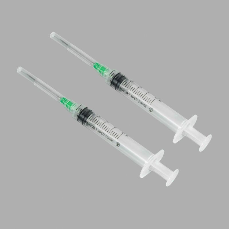 High Quality 1 3 510ml Hypodermic Ad Manual Retractable Safety Syringe