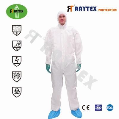 30203/65 Liquid Chemical Resistance Disposable Microporous Coverall Type 5/6 Protective Suit