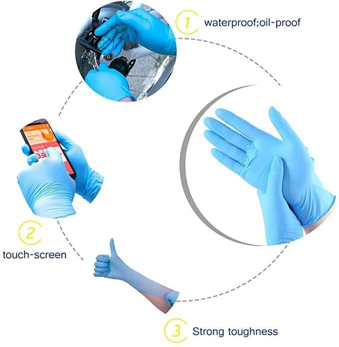 High Quality Latex Free Clear Blue Nitrile Gloves Powder Free